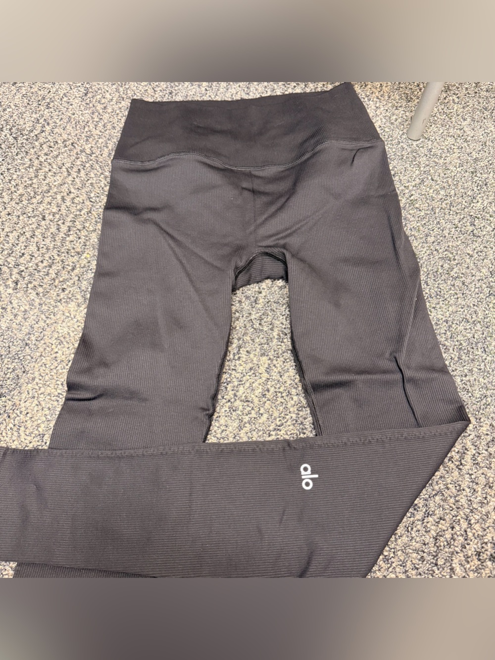 ALO Yoga Black Ribbed Seamless leggings